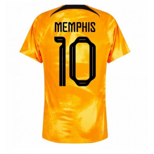 Holandsko Memphis Depay #10 Domácí Dres MS 2022 Krátký Rukáv